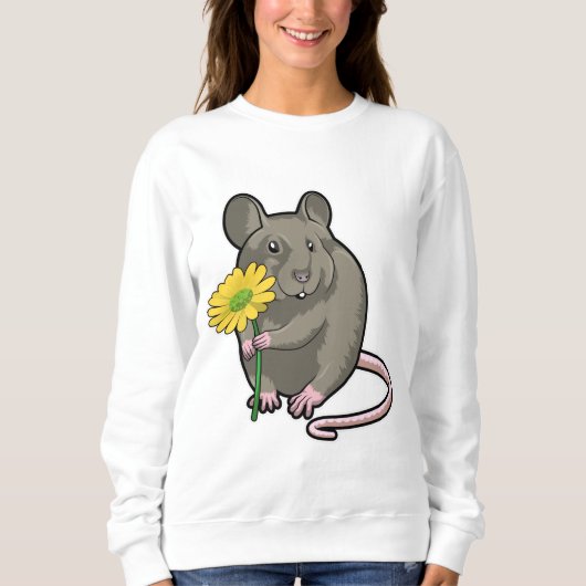 Ratte mit gelber Blume Sweatshirt (Vorderseite)