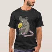 Ratte mit gelber Blume T-Shirt (Vorderseite)