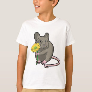 Ratte mit gelber Blume T-Shirt