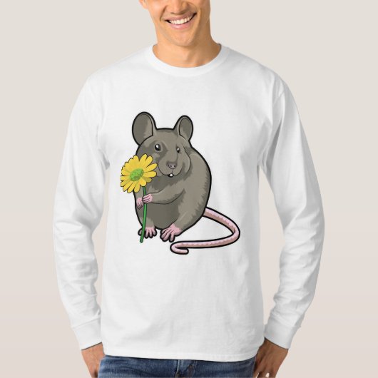 Ratte mit gelber Blume T-Shirt (Vorderseite)