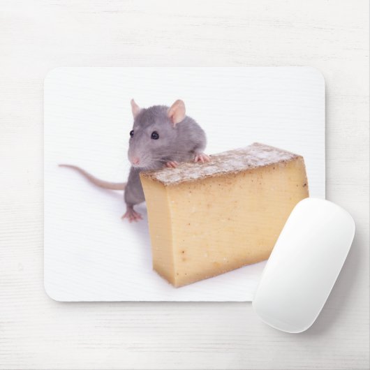 Ratte mit Käse Mousepad (Mit Mouse)