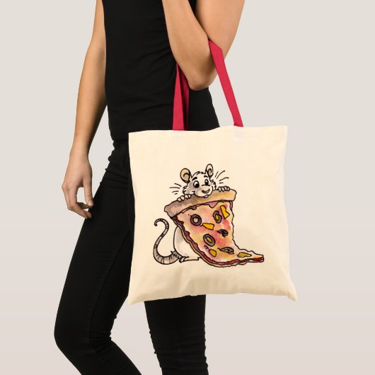 Ratte mit Pizza-Tasche Tragetasche (Vorderseite (Produkt))