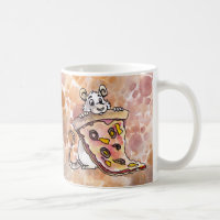 Ratte mit Pizza "Zeit für das Mittagessen?" Tasse