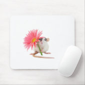 Ratte mit rosa Blume Mousepad (Mit Mouse)