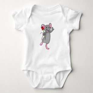 Ratte mit Rose Blume Baby Strampler