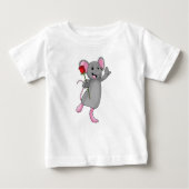 Ratte mit Rose Blume Baby T-shirt (Vorderseite)