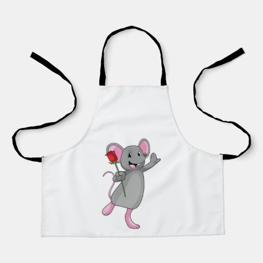 Ratte mit Rose Blume Schürze (Vorderseite)