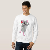Ratte mit Rose Blume Sweatshirt (Vorne ganz)