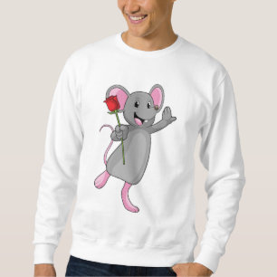 Ratte mit Rose Blume Sweatshirt