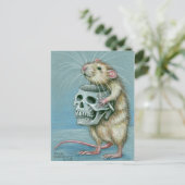 Ratte mit Skull Halloween Postkarte (Stehend Vorderseite)