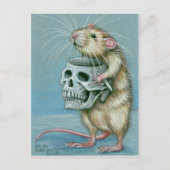 Ratte mit Skull Halloween Postkarte (Vorderseite)