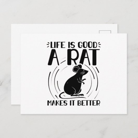 Ratte Pet | Geschenke für Rattentiere Postkarte (Vorne/Hinten)