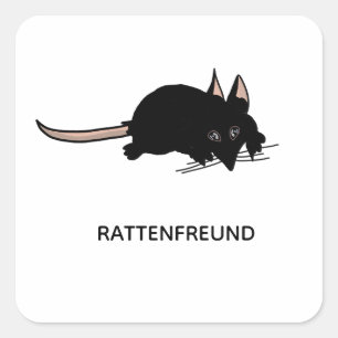 Ratte Quadratischer Aufkleber