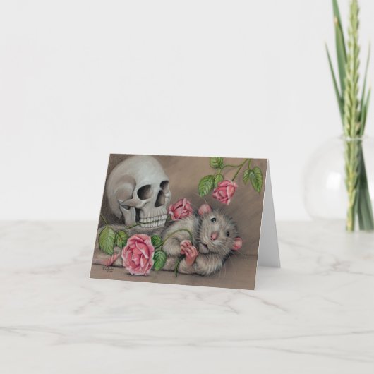 Ratte-Rose-Skull-Karte Karte (Vorderseite)