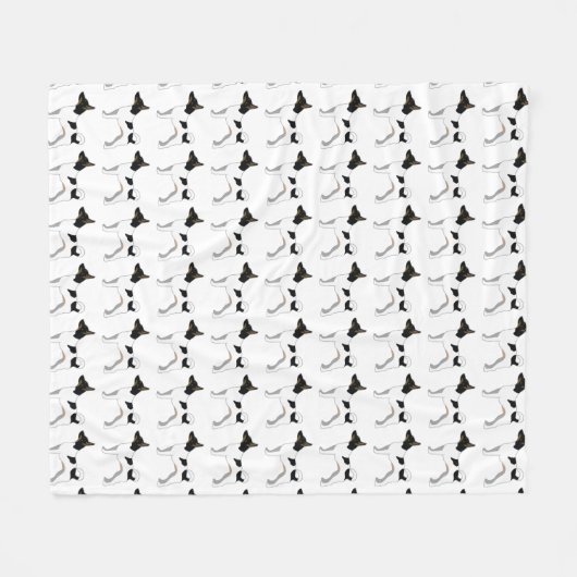 Ratte Terrier Basic Breed Silhouette Illustration Fleecedecke (Vorderseite (Horizontal))