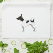 Ratte Terrier Basic Breed Silhouette Illustration Geschirrtuch (Gefaltet)
