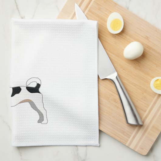 Ratte Terrier Basic Breed Silhouette Illustration Geschirrtuch (Viertel Falte)