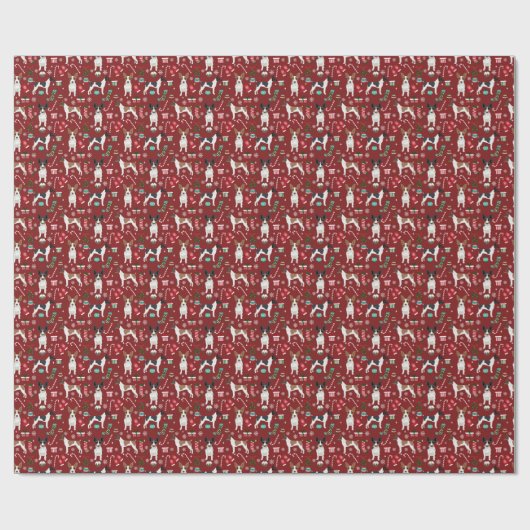 Ratte Terrier Weihnachtsgeschenk Geschenkpapier (Flach)