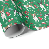 Ratte Terrier Weihnachtshunde Geschenkpapier (Rolleneckpunkt)