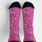 Ratte und Käse Muster Pink Socken (Oben)