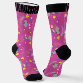 Ratte und Käse Muster Pink Socken (Gewinkelt)