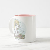 Ratte unter Regenschirm-Tasse Zweifarbige Tasse (Vorderseite Links)