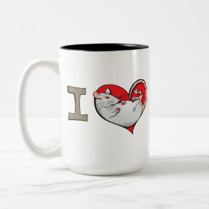 Ratten des Herzens I (Albino) Zweifarbige Tasse
