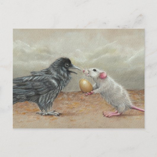 Ratten füttre Rabe-Ei-Postkarte Postkarte (Vorderseite)