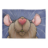 Ratten-Herz-Kissen-Hüllen Kissenbezug (Rückseite-Links)