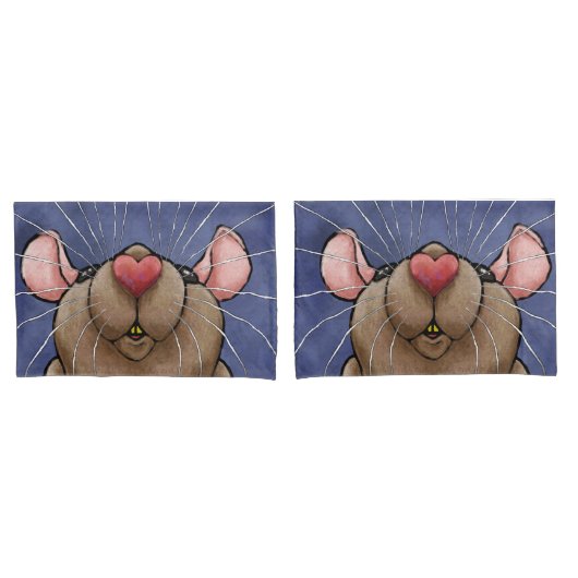 Ratten-Herz-Kissen-Hüllen Kissenbezug (Vorderseite-Set)