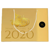 Ratten Jahr 2020 Früchte Elegant Monogram L Gesche Große Geschenktüte (Vorderseite)