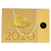 Ratten Jahr 2020 Früchte Elegant Monogram L Gesche Große Geschenktüte (Rückseite)