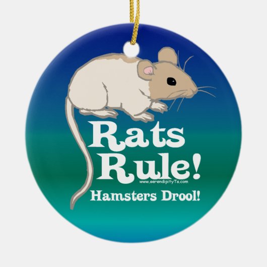 Ratten-Regel! Keramik Ornament (Vorne)