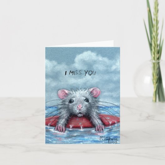 Ratten Sad Surfer, ich vermisse Sie Note Card Karte (Vorderseite)