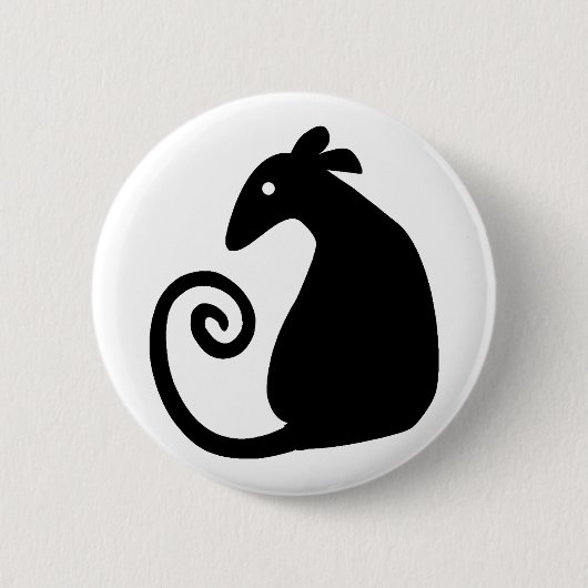 Ratten-Silhouetteknopf Button (Vorderseite)