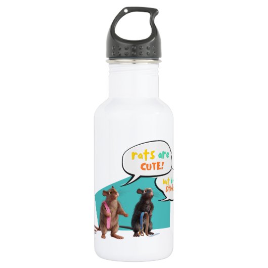 Ratten sind Niedlich, aber Kinda Stinky Edelstahlflasche (Vorderseite)