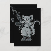 Ratten-Soldaten-mit-Gewehr-Abbildung Einladung (Vorne/Hinten)