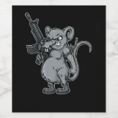 Ratten-Soldaten-mit-Gewehr-Abbildung Weinetikett (Einzelnes Label)