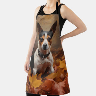 Ratten Terrier im Herbstlaub Fall Inspiriert Schürze