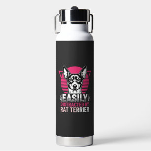 Ratten Terrier leicht abgelenkt Retro-Hund Trinkflasche