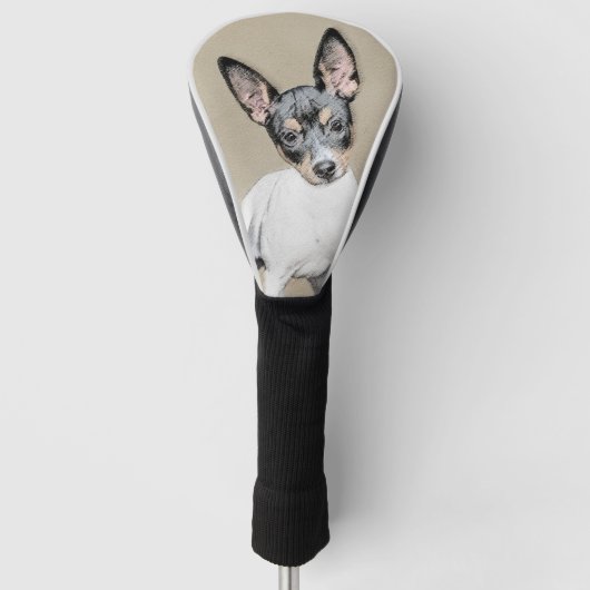 Ratten-Terrier-Malerei - niedliche ursprüngliche Golf Headcover (Vorderseite)