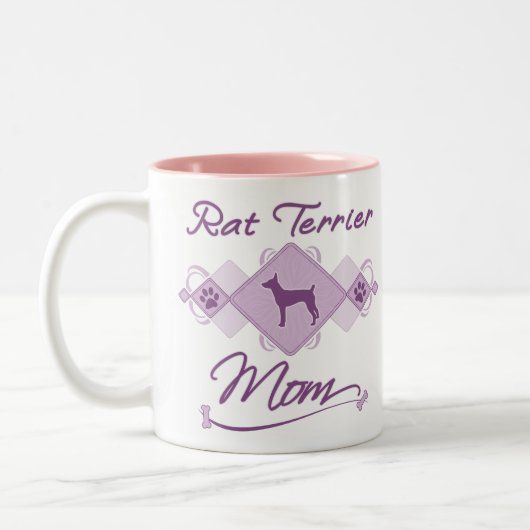 Ratten-Terrier-Mama Zweifarbige Tasse (Links)