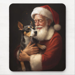 Ratten Terrier mit Santa Claus Festive Weihnachten Mousepad
