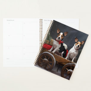 Ratten Terrier Schneeweißer Schlitten Weihnachtsde Planer