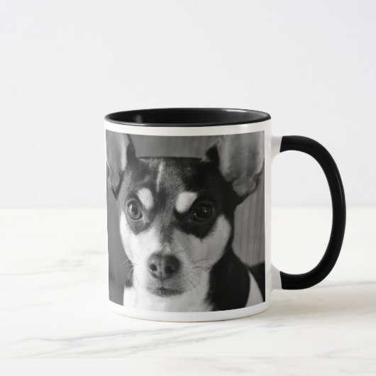 Ratten-Terrier, Schwarzweiss, Hundezucht-Tasse Tasse (Rechts)