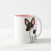 Ratten-Terrier-/Spielzeugfox-Terrier-Liebe Zweifarbige Tasse (VorderseiteRechts)