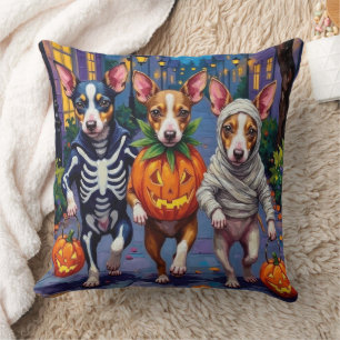 Ratten-Terrier-Süßigkeiten-oder-Saures-Halloween-K Kissen