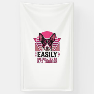 Ratten Terrier Vintage leicht ablenkbares Hundeshi Banner