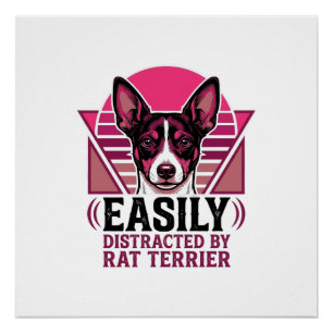 Ratten Terrier Vintage leicht ablenkbares Hundeshi Poster