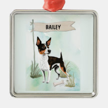 Ratten Terrier Wasserfarbe Personalisierter Hund
